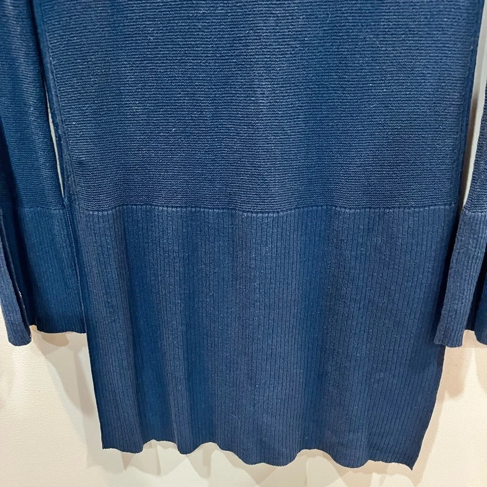 Free People Long Sleeve Sweater Tunic Blue Criss Cross V-Neck Women’s Size Small - Picture 7 of 9